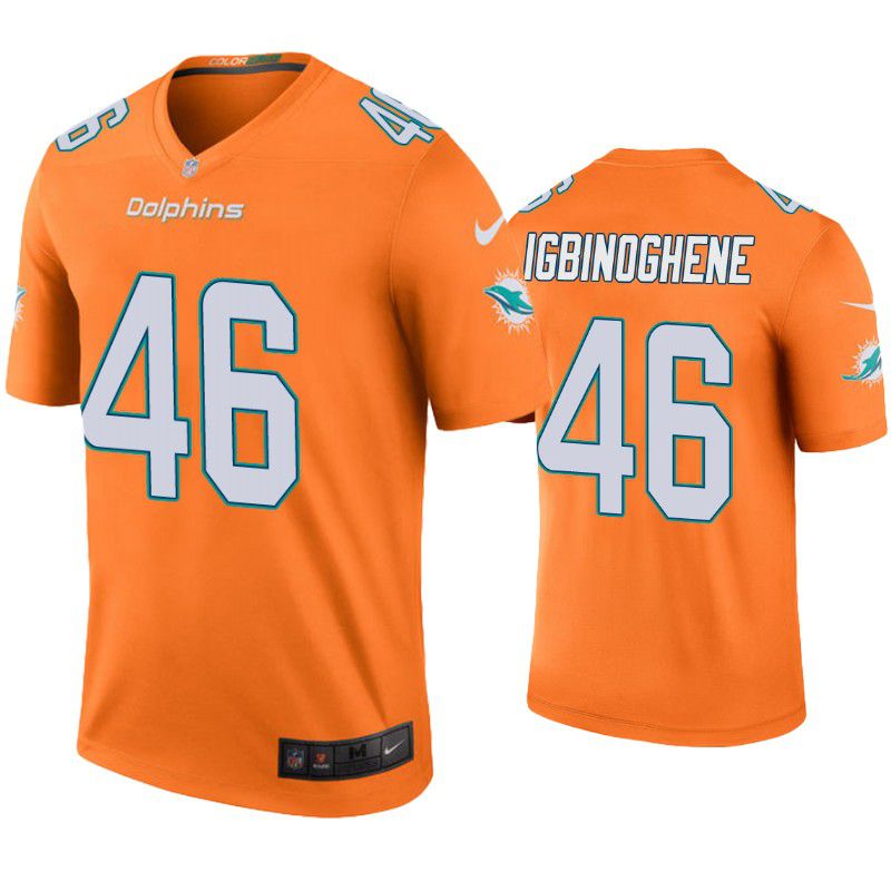 Men Miami Dolphins 46 Noah Igbinoghene Nike Orange Color Rush Limited NFL Jersey